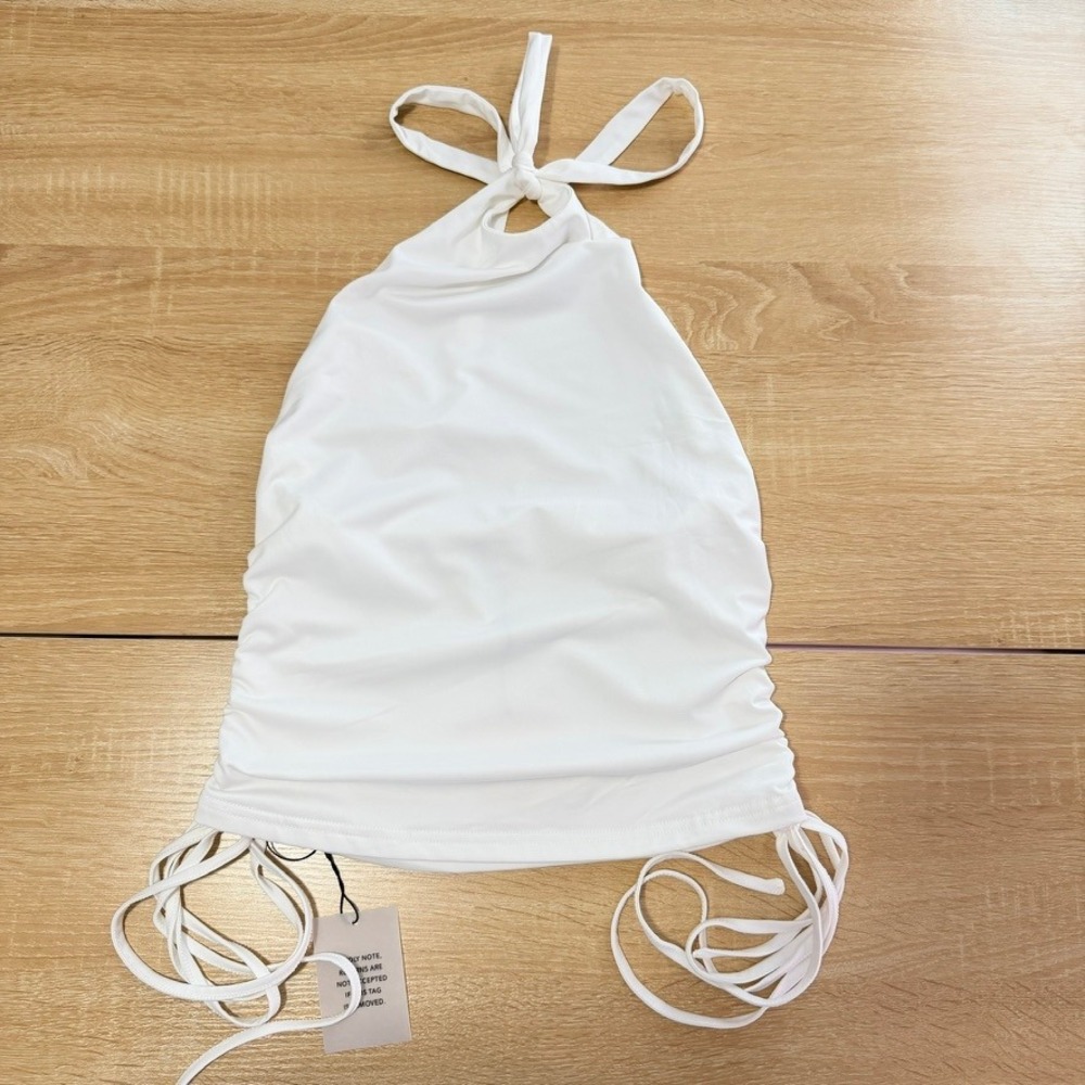 NEW Superdown Ruched Halter Top White Size M NWT Revolve